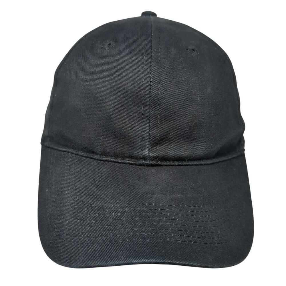 Unbranded Strapback Baseball Hat Rich Black One Size Adjustable Blank